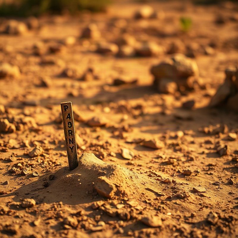 Close-up of a property boundary marker on Garissa land
