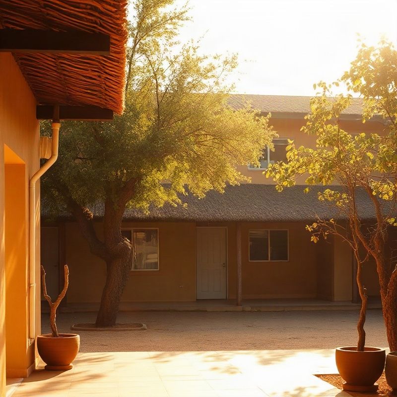 Interior courtyard of a residential block in North-Eastern Kenya